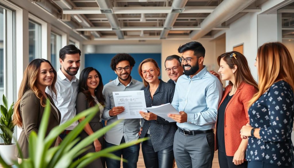 Opsio team celebrating successful cloud implementation with clients