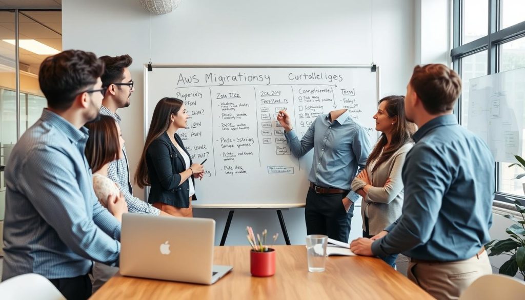 Opsio team in a problem-solving session addressing AWS migration challenges