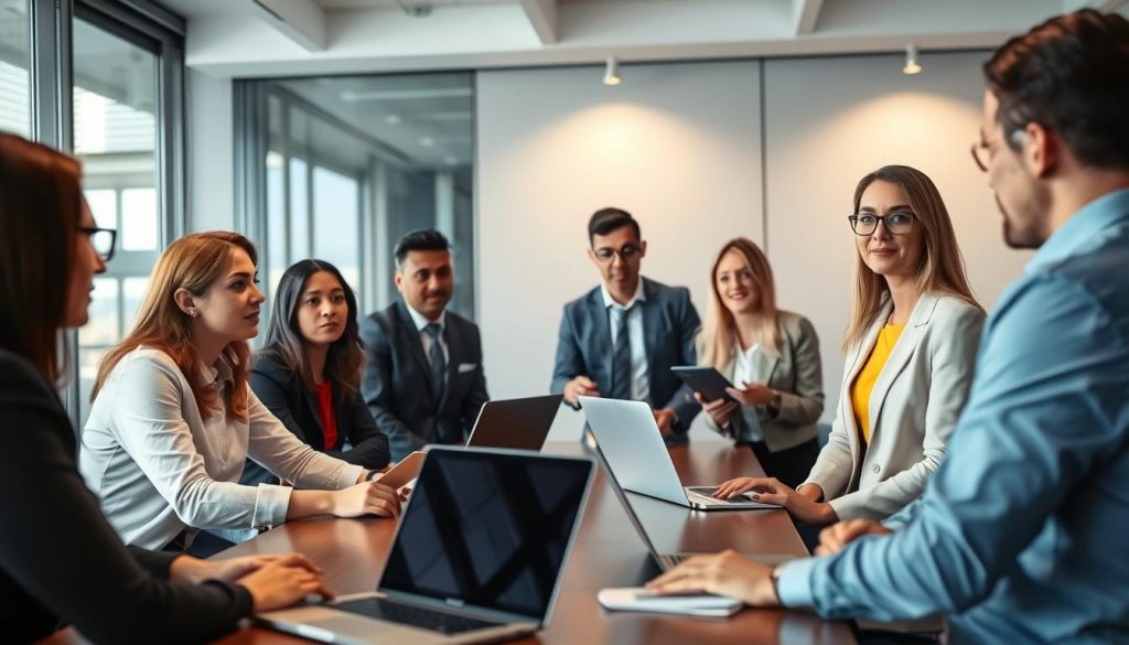 Opsio team members collaborating with cloud computing MSP clients