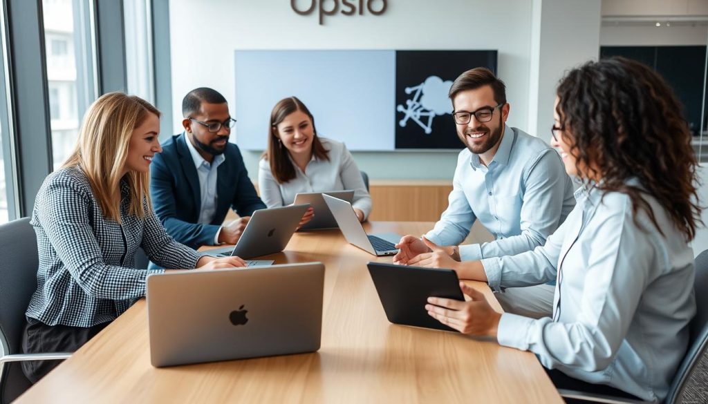 Opsio team members collaborating with local MSP professionals