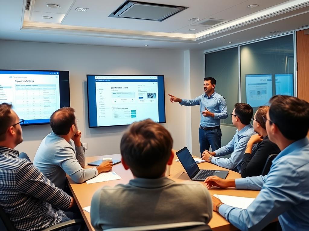 Opsio trainer conducting Azure DevOps workshop with development team