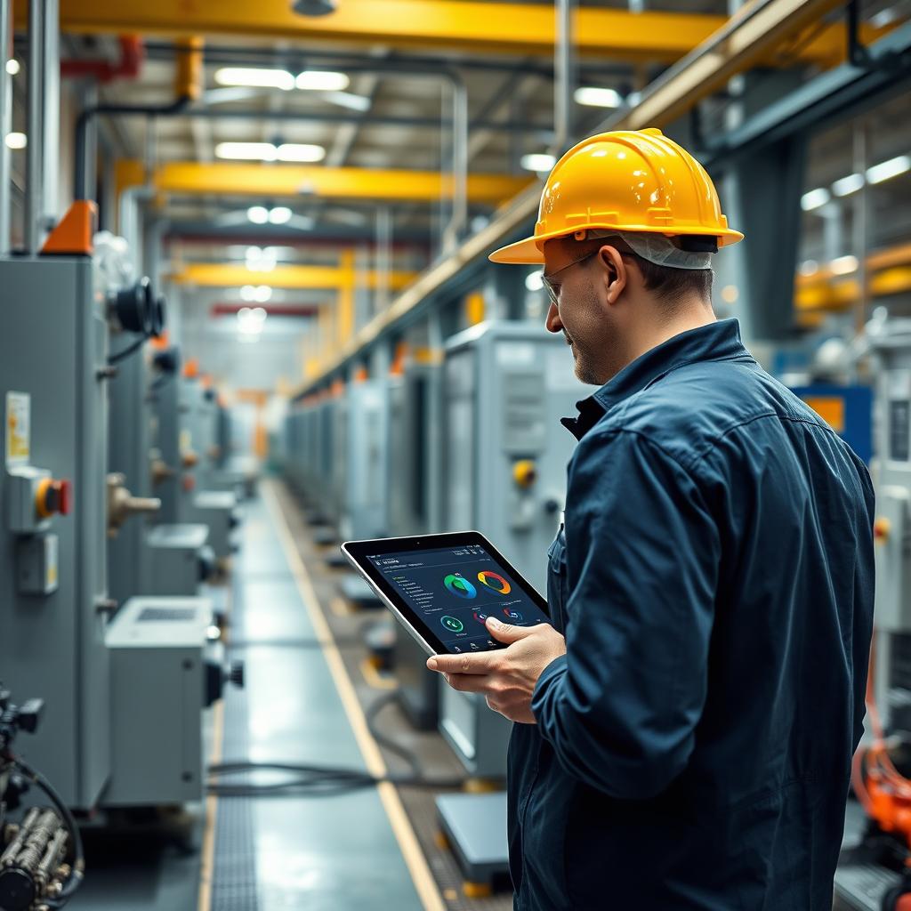 Predictive maintenance system monitoring manufacturing equipment with IoT sensors