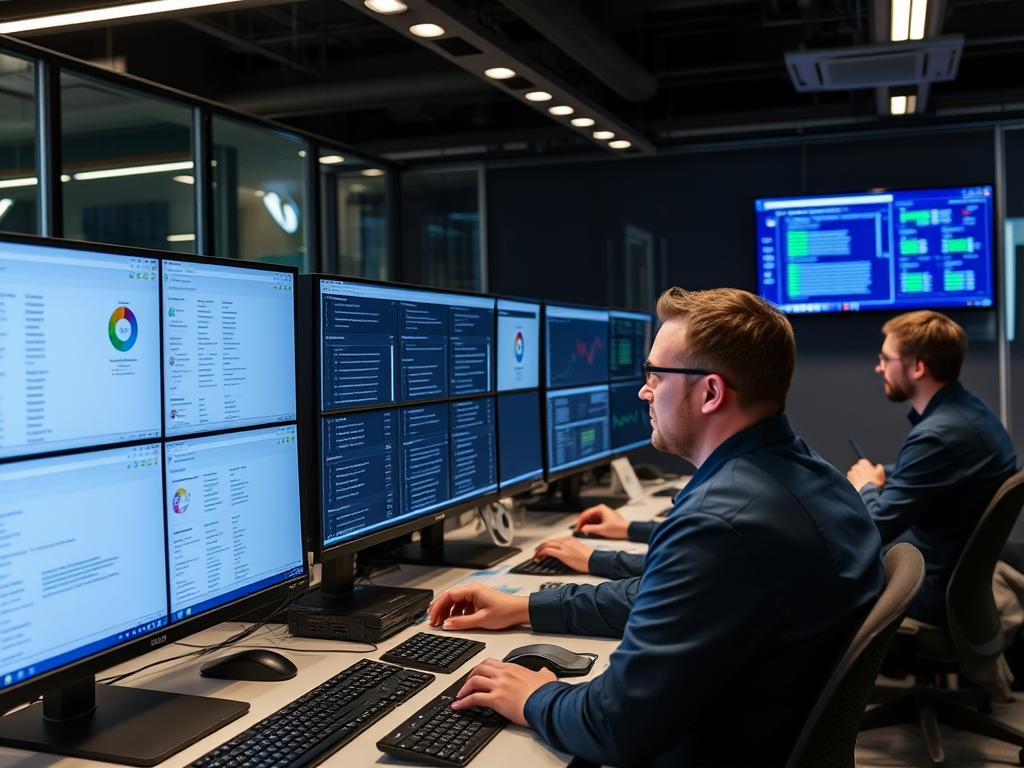 Secure financial services cloud architecture being implemented by Opsio engineers