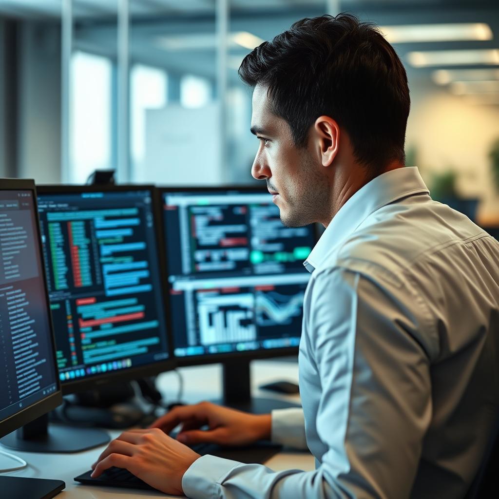 Security analyst reviewing threat intelligence data