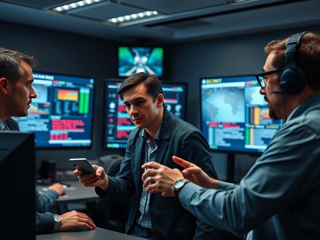Security incident response team in action during crisis management