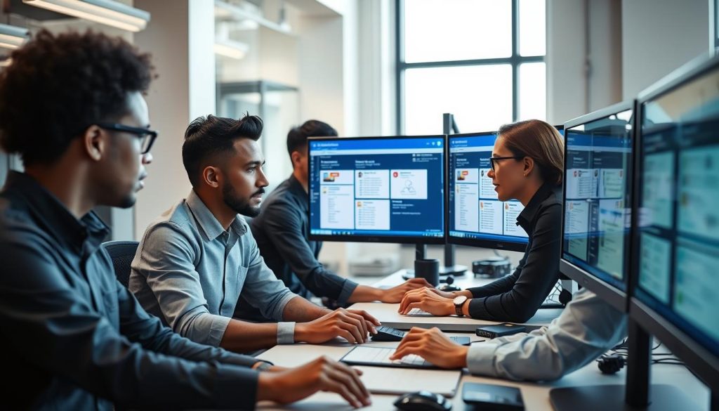 Security team implementing identity and access management controls for cloud resources