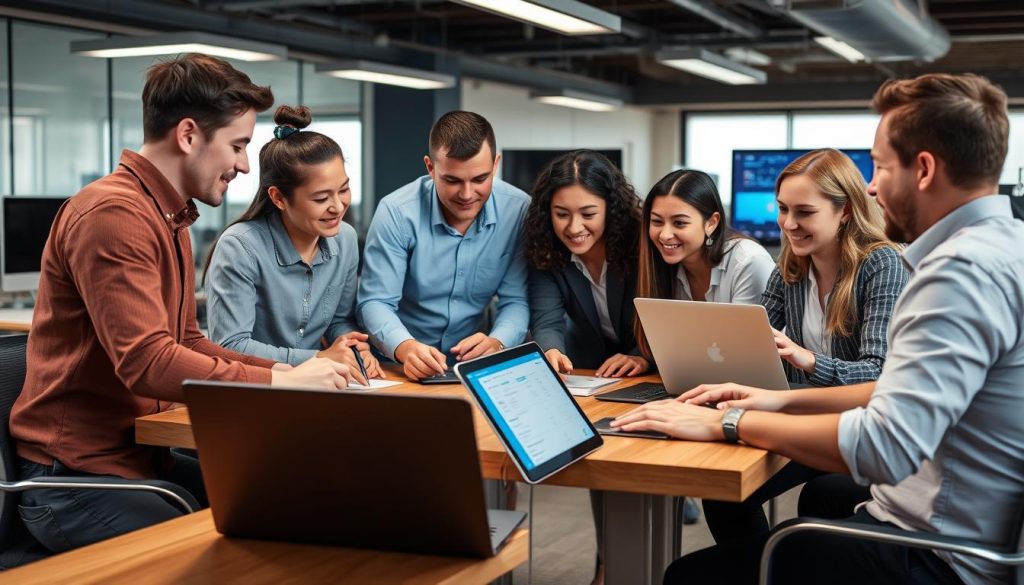 Security team members collaborating using Opsio's intuitive interface