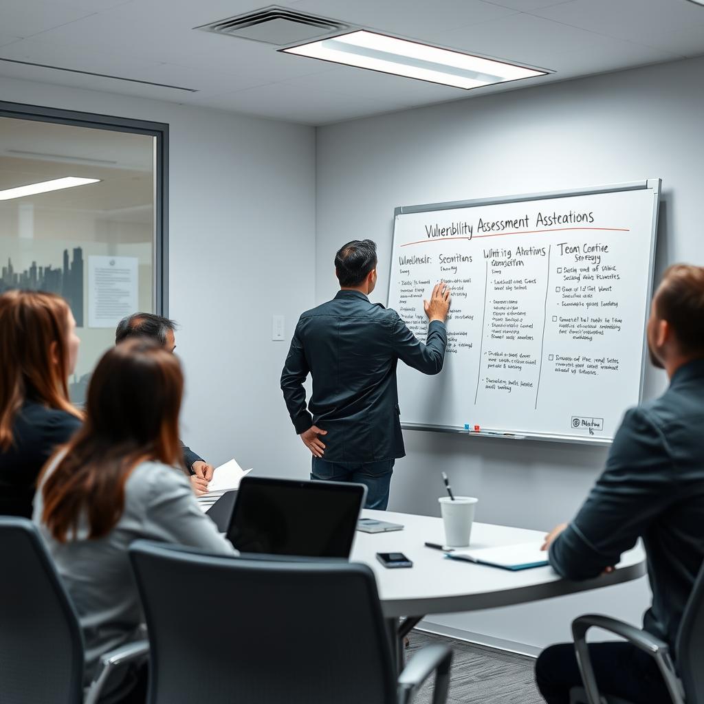 Security team planning vulnerability assessment implementation