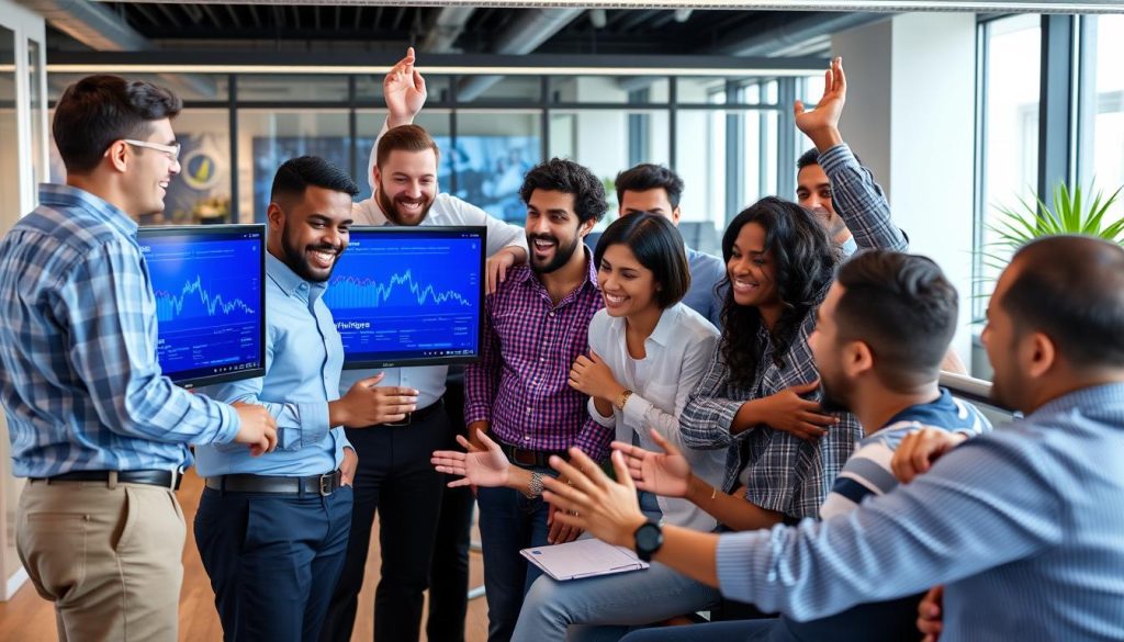 Team celebrating successful Azure DevOps implementation