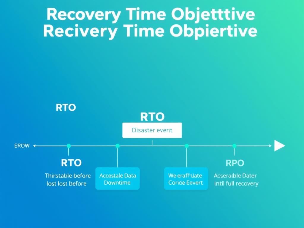 Visual representation of RTO and RPO concepts in disaster recovery planning