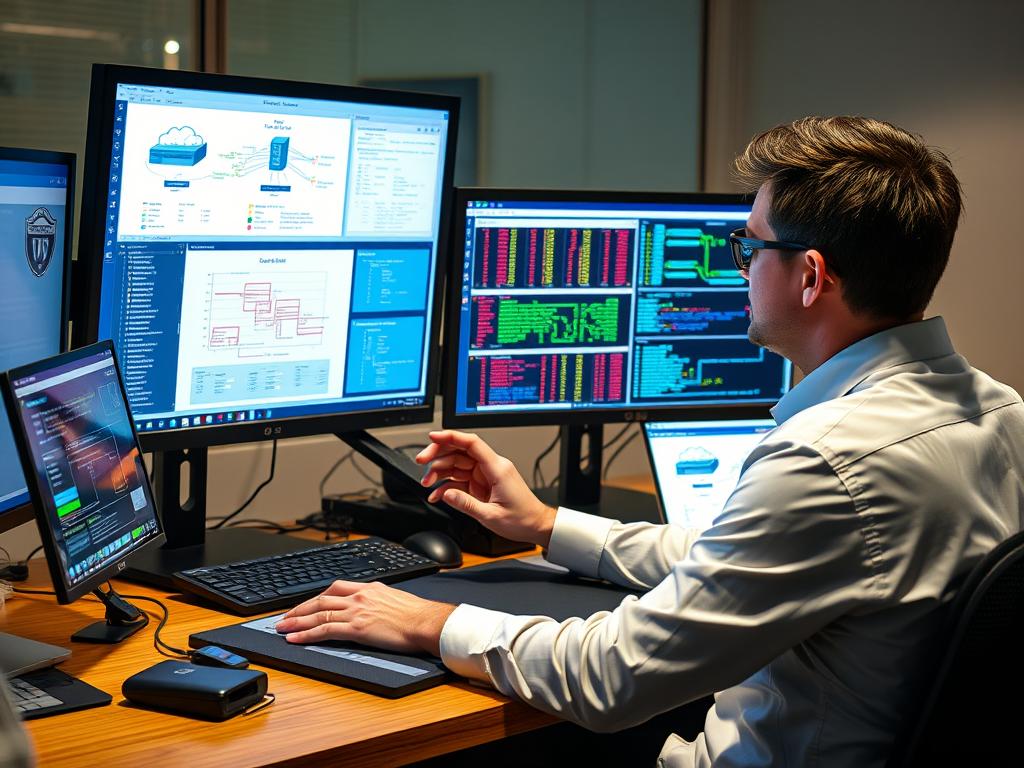 Cloud architect analyzing infrastructure gaps for migration readiness