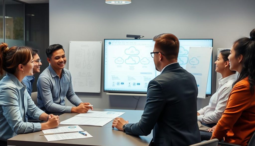 Collaborative cloud development planning session