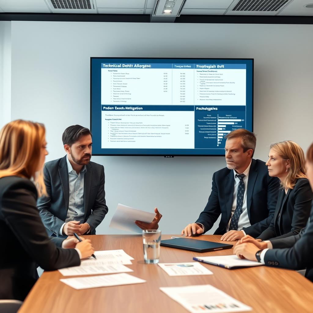 Företagsledare som diskuterar IT-konsult tjänster och digitala utmaningar