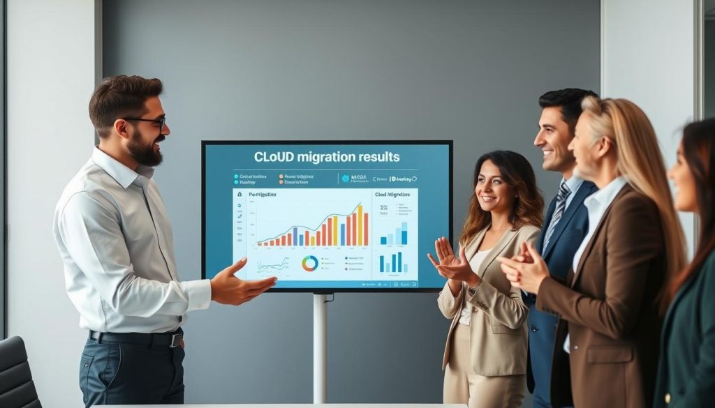 Graph showing improved performance after cloud migration optimization
