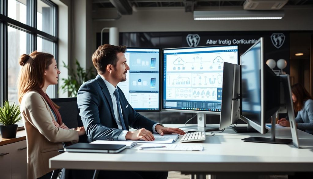 IT-konsult som arbetar med digital transformation för ett företag