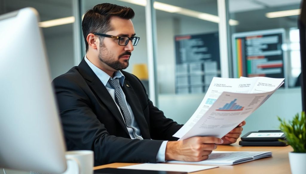 IT manager reviewing security assessment recommendations