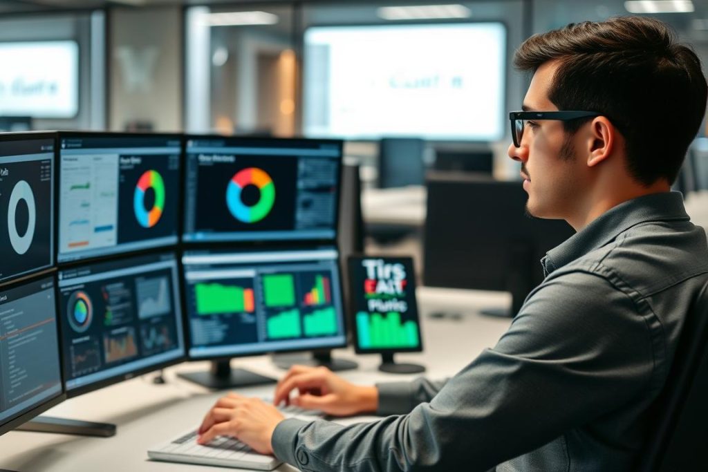 IT professional mitigating cloud migration risks on computer