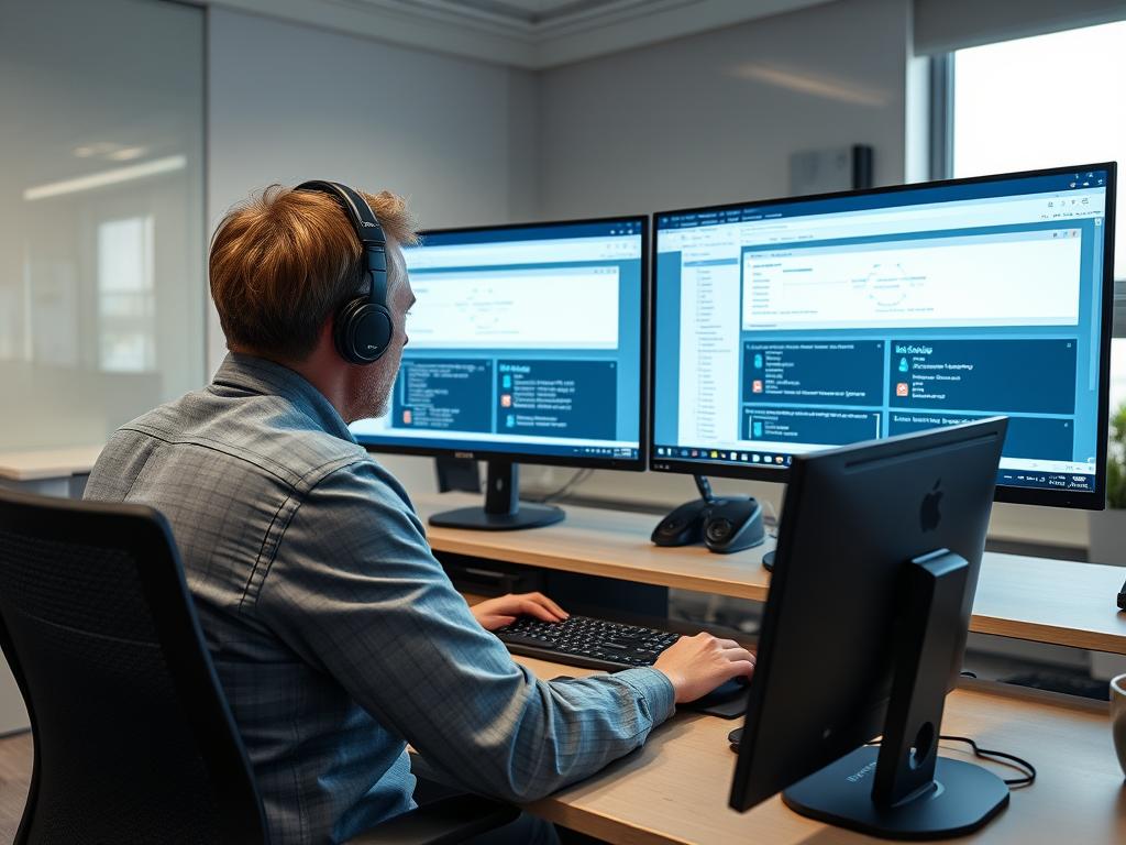 IT säkerhet specialist konfigurerar hybrid molnlösning