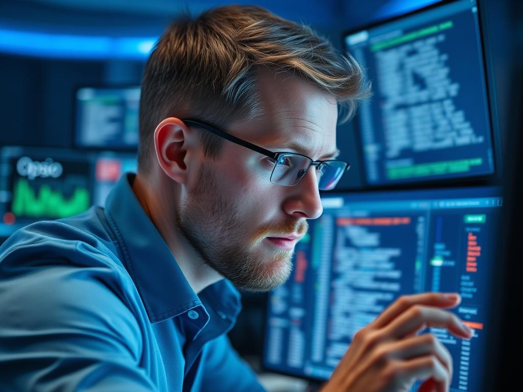 IT-säkerhetsexpert från Opsio analyserar säkerhetsloggar