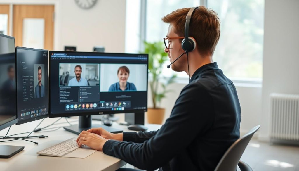 IT-support specialist ger fjärrhjälp till en klient