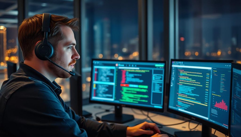 IT-support tekniker tillhandahåller 24/7 fjärrsupport