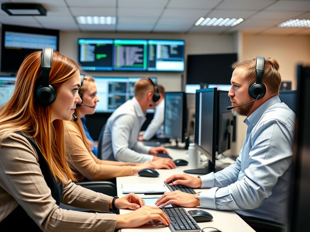 IT-supportteam som arbetar dygnet runt med IT drift och support