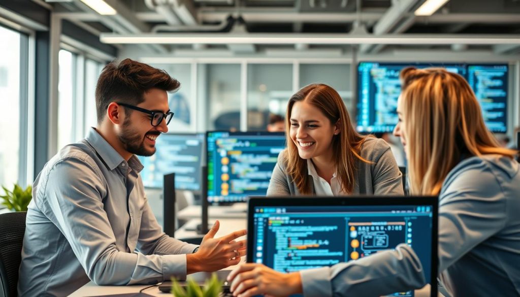 IT team implementing automated cloud scaling solutions