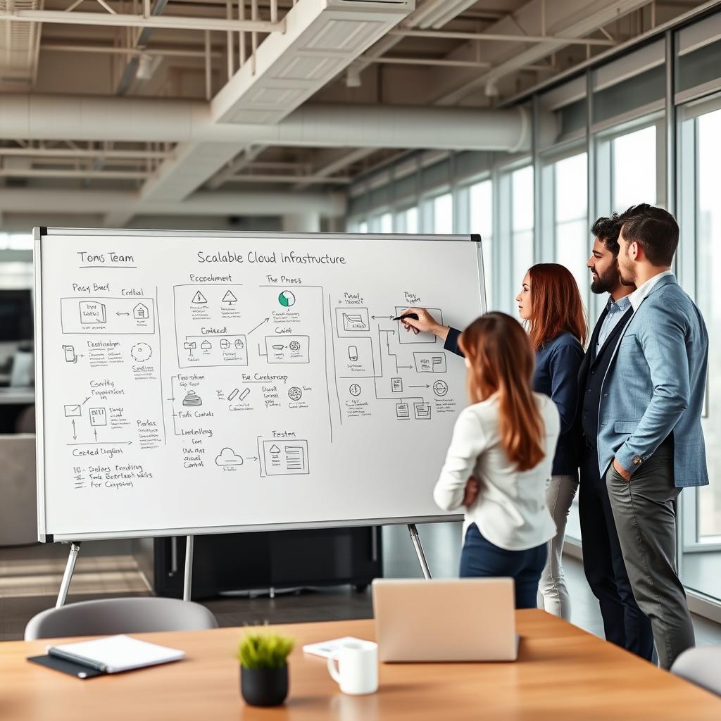 IT team planning scalable cloud infrastructure