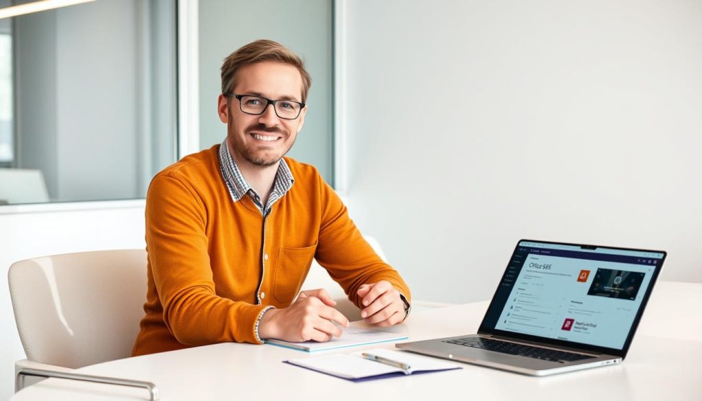 Office 365 konsult som svarar på frågor från klienter