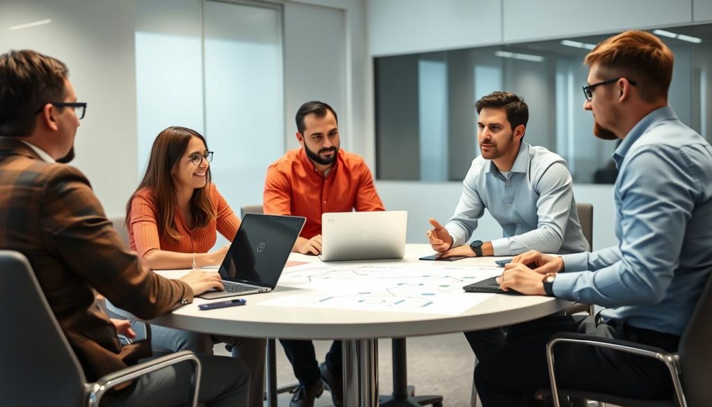 Opsio AWS experts consulting with client on cloud management strategy