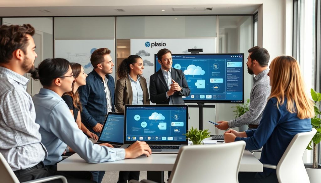 Opsio cloud assessment team collaborating on client solution