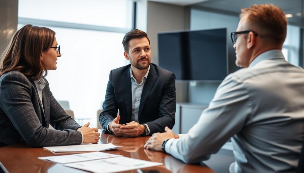 Opsio consultant meeting with client to discuss cloud goals