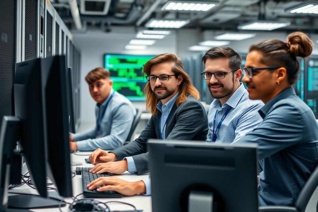 Opsio engineers implementing integrated cloud data center solution