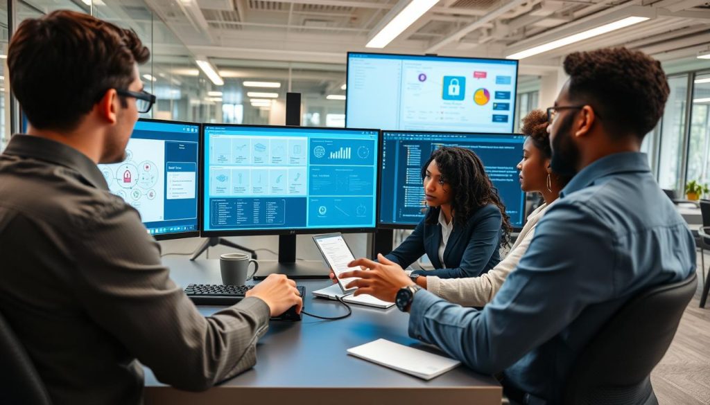Opsio team conducting collaborative cloud security assessment