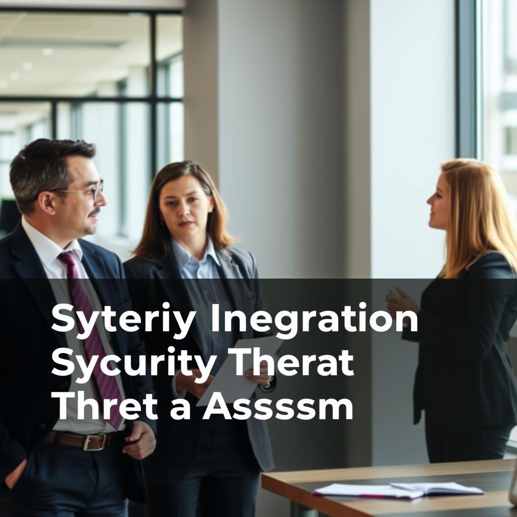Security professionals discussing system integration during threat assessment