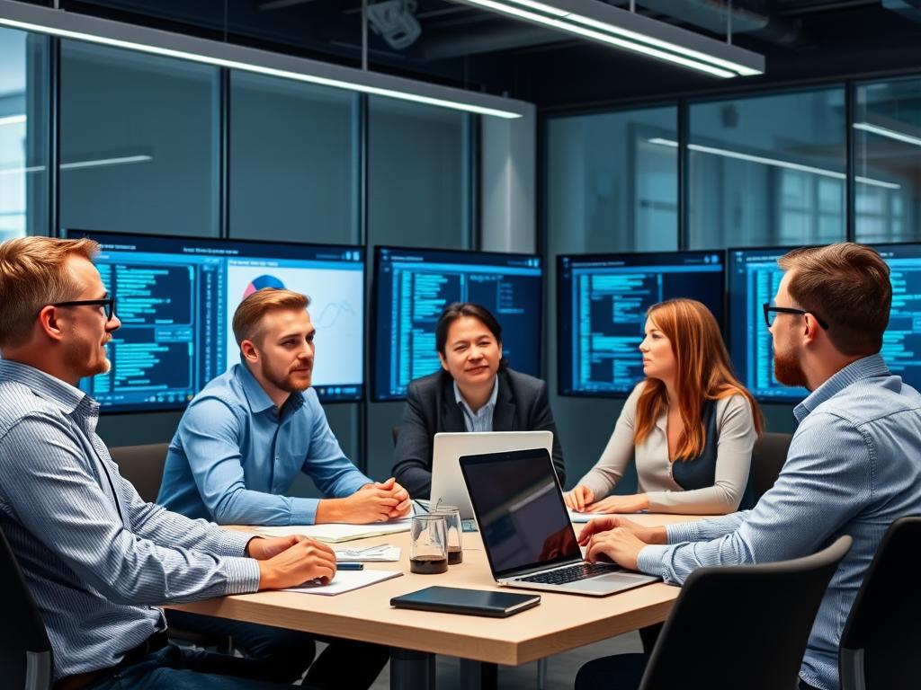 Skandinaviskt IT-team diskuterar outsourcing av IT drift lösningar