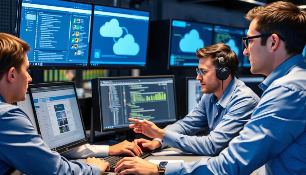 Team implementing cloud migration plan based on readiness assessment