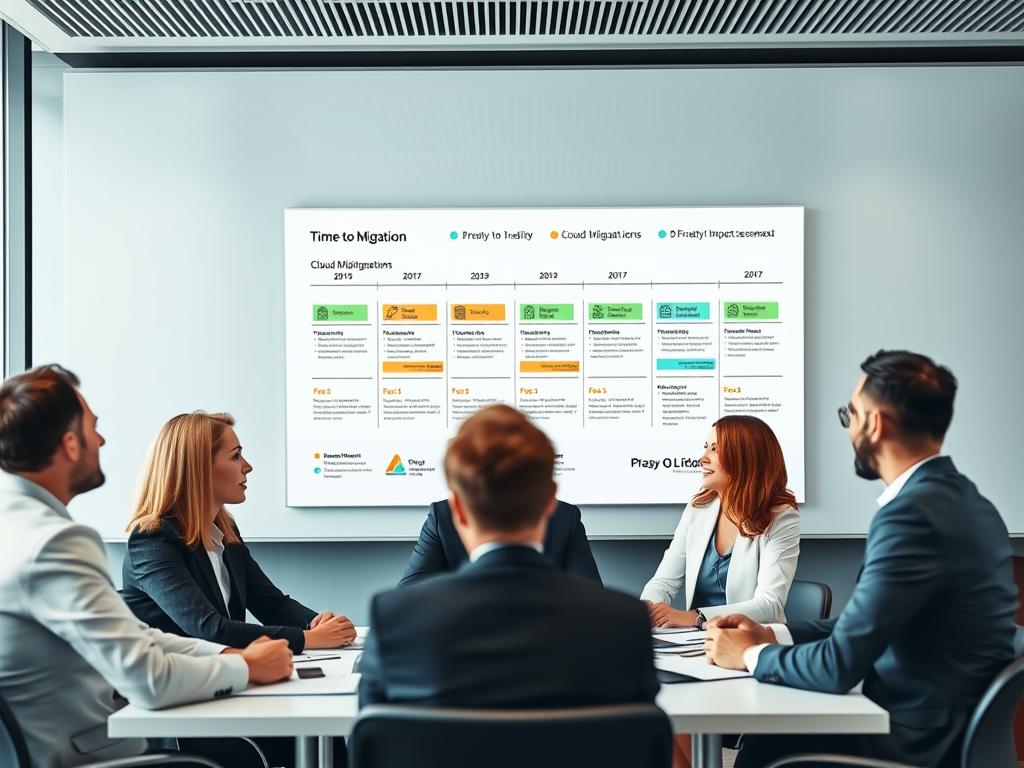 Business leaders discussing time-to-value in cloud migration