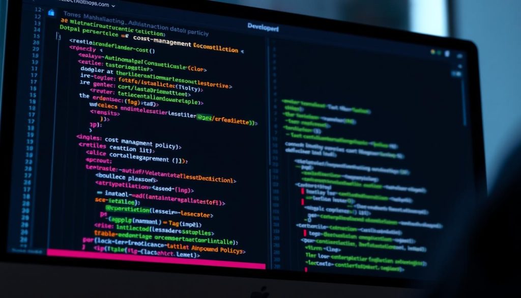 Developer implementing automated cost control policies