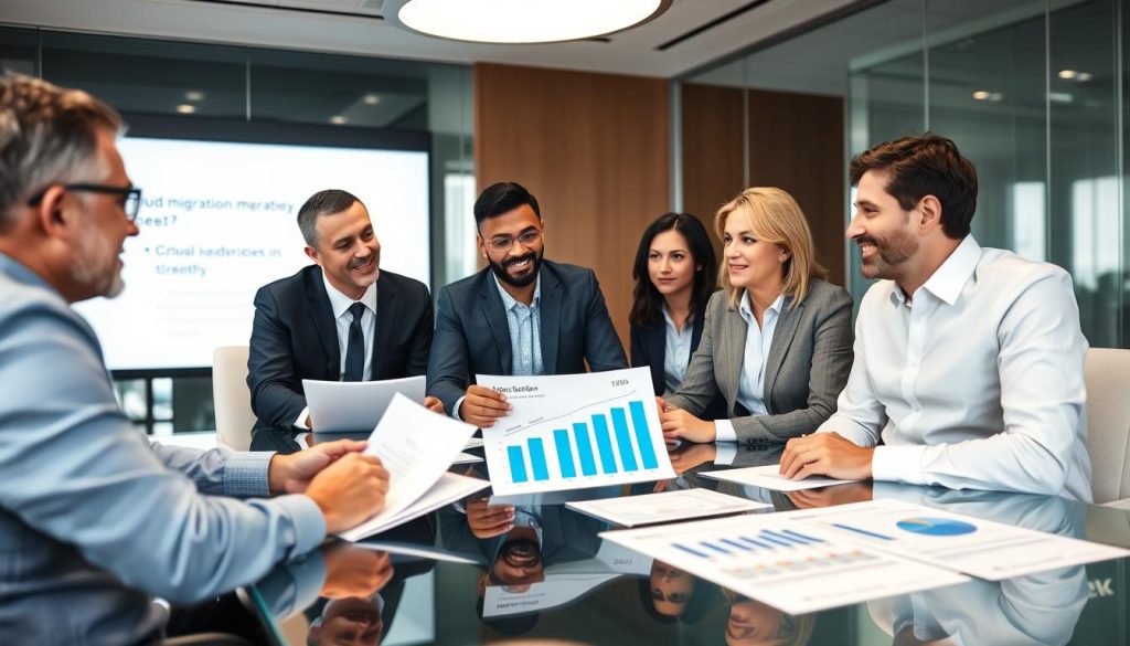 Executive team reviewing final cloud migration strategy