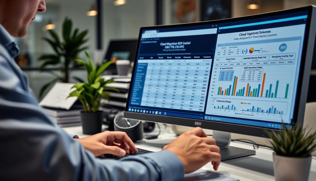 Financial analyst calculating cloud migration ROI