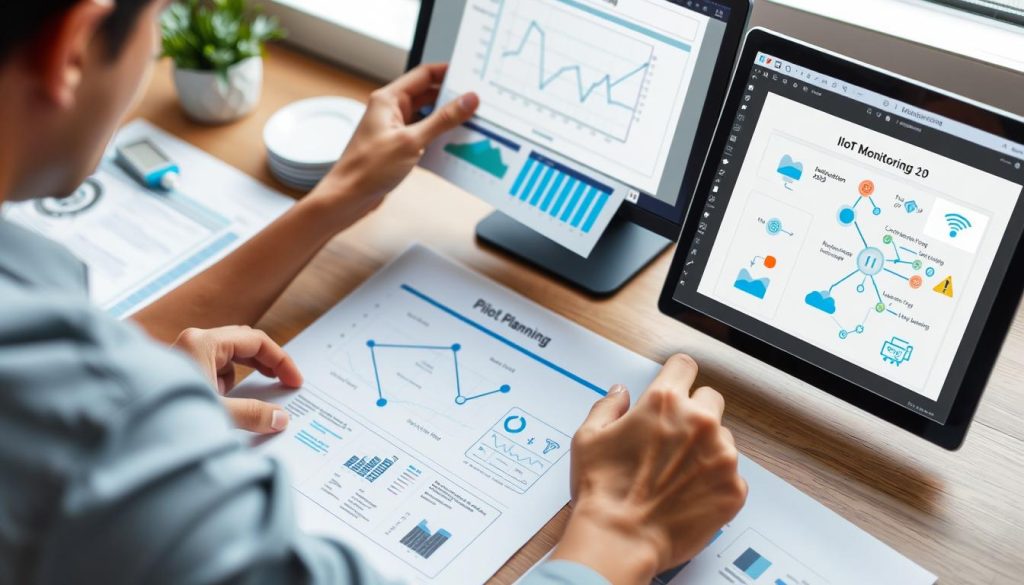 Person implementing first steps of IoT monitoring improvement plan Person implementing first steps of IoT monitoring improvement plan