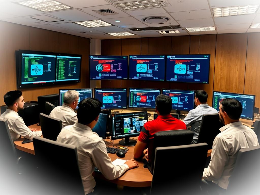 Team conducting disaster recovery drill to test AI response capabilities