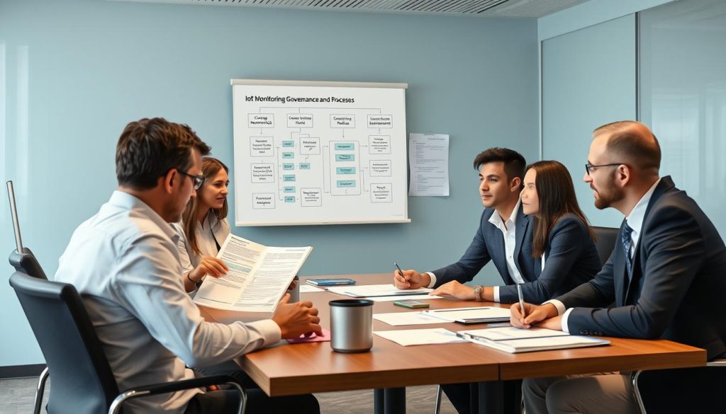 Team implementing IoT monitoring governance and operational processes Team implementing IoT monitoring governance and operational processes