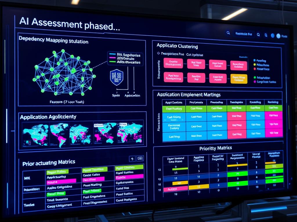 AI assessment phase for cloud migration showing dependency mapping
