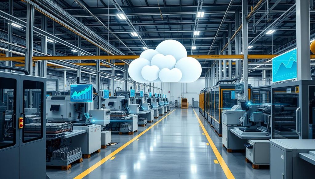 Cloud computing infrastructure connecting smart manufacturing systems