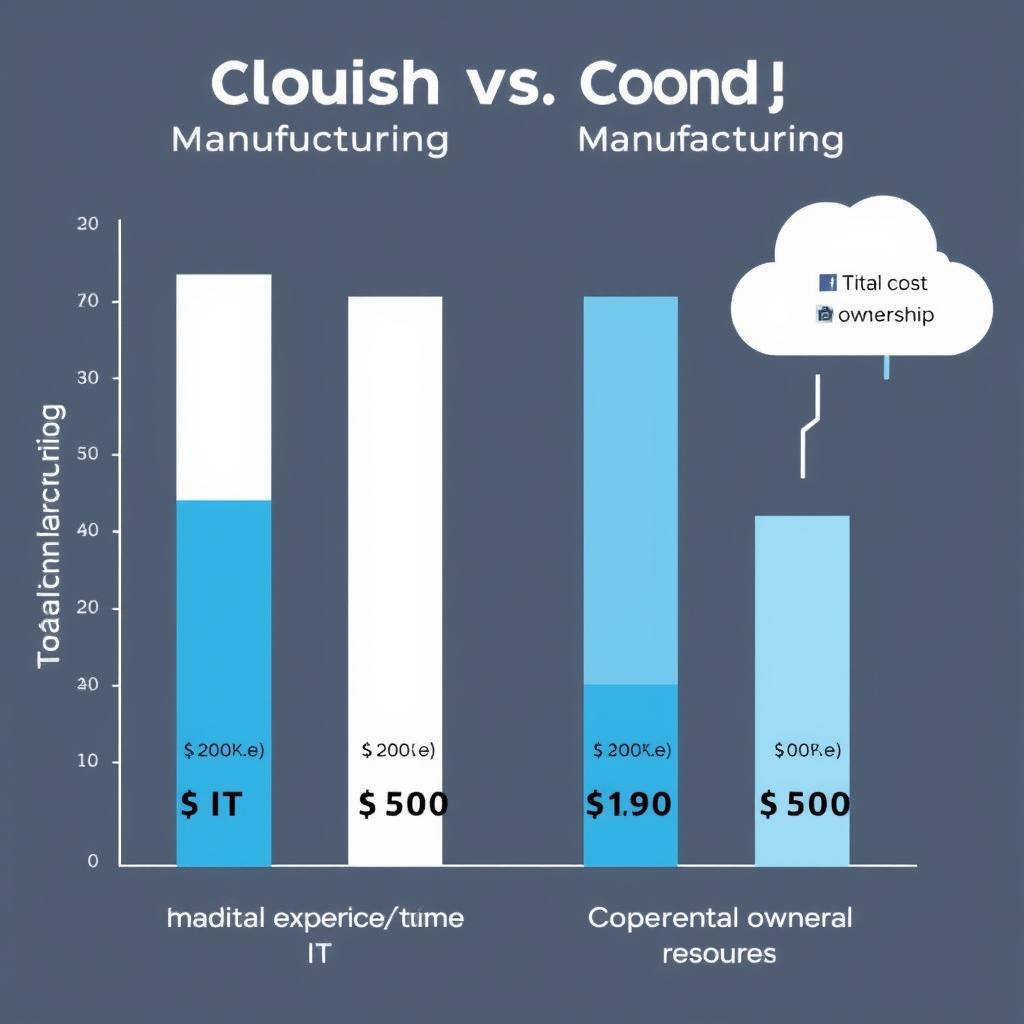 Cost comparison chart showing savings from AI in cloud services manufacturing versus traditional approaches