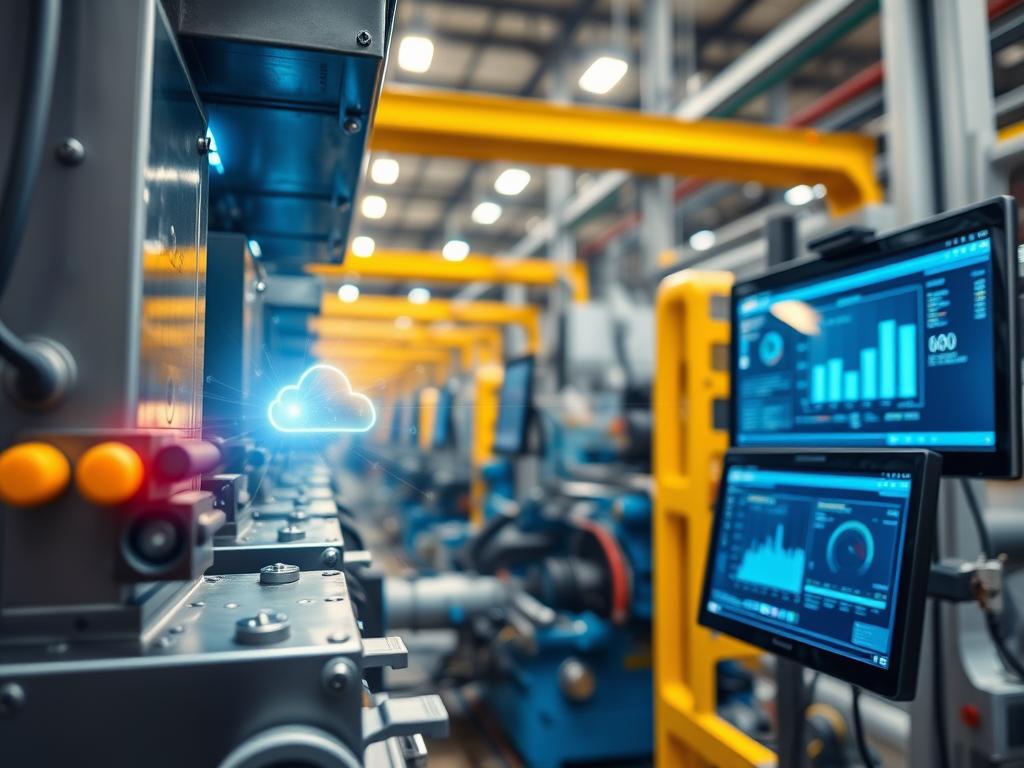 Industrial Internet of Things sensors connected to cloud platforms in a manufacturing environment