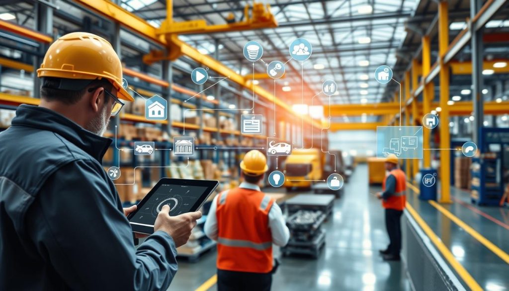 Smart factory with connected supply chain visualization