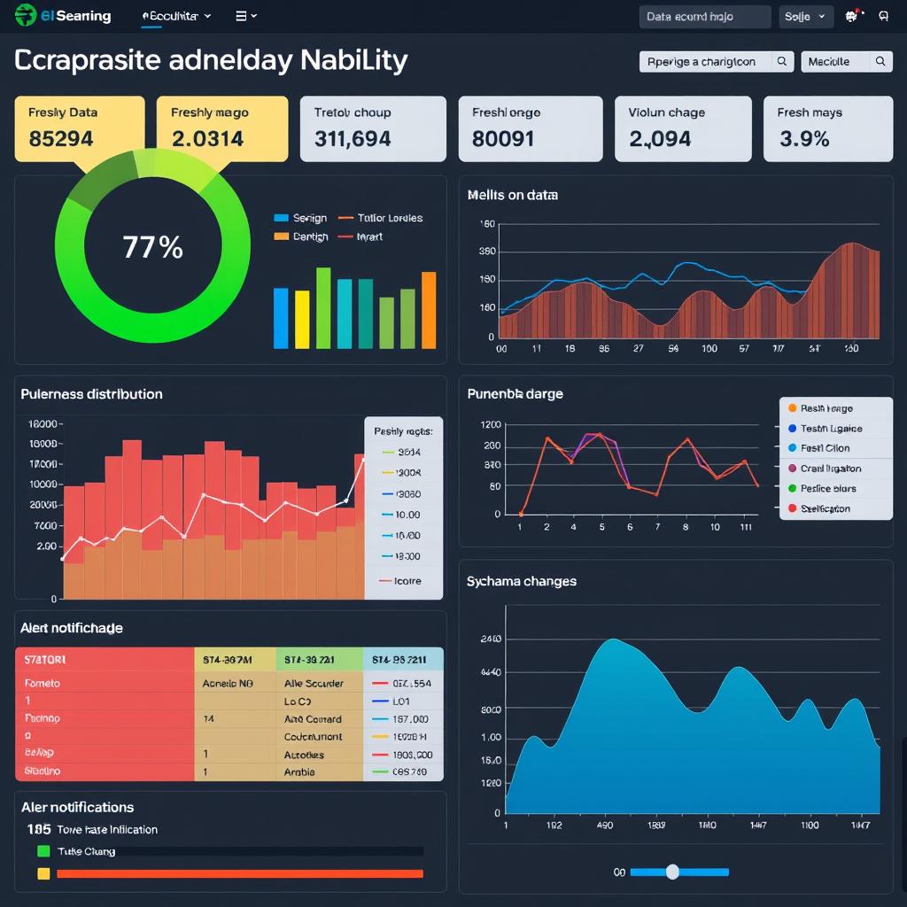 Data observability dashboard showing pipeline health metrics
